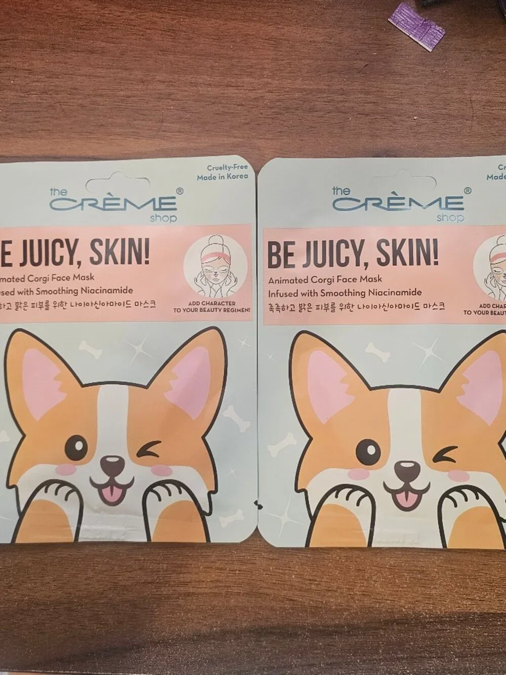 Creme Shop Be Juicy, Skin! Animated Corgi Face Mask 2 pk